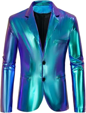 Men's 70s Disco Jacket Sequin Blazer Shiny Party Prom Outfit
