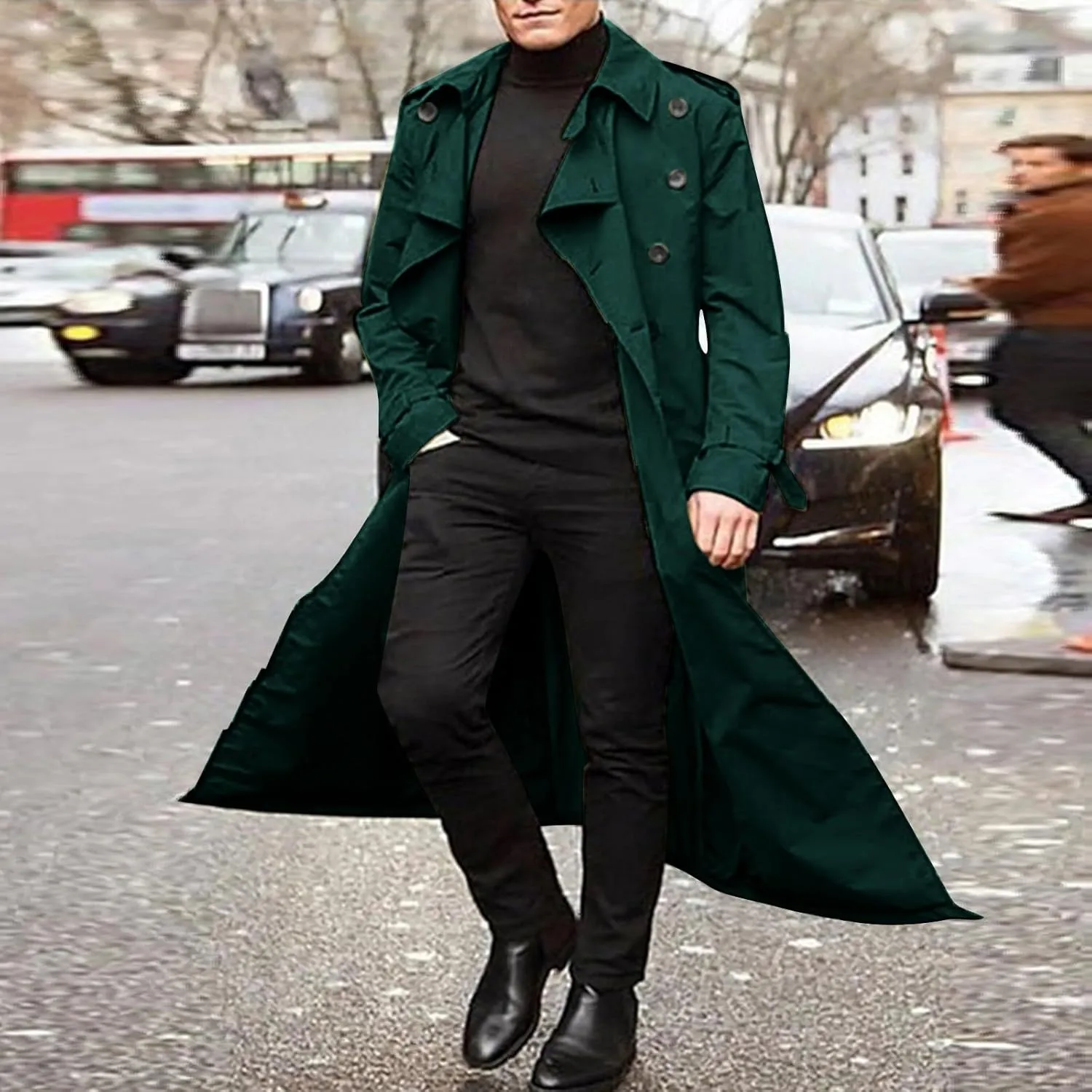 Men's Snap Front Puffer Jacket Sleeve Turn Down Collar Solid Denim Jacket Coat Waterproof Raincoat with Hood