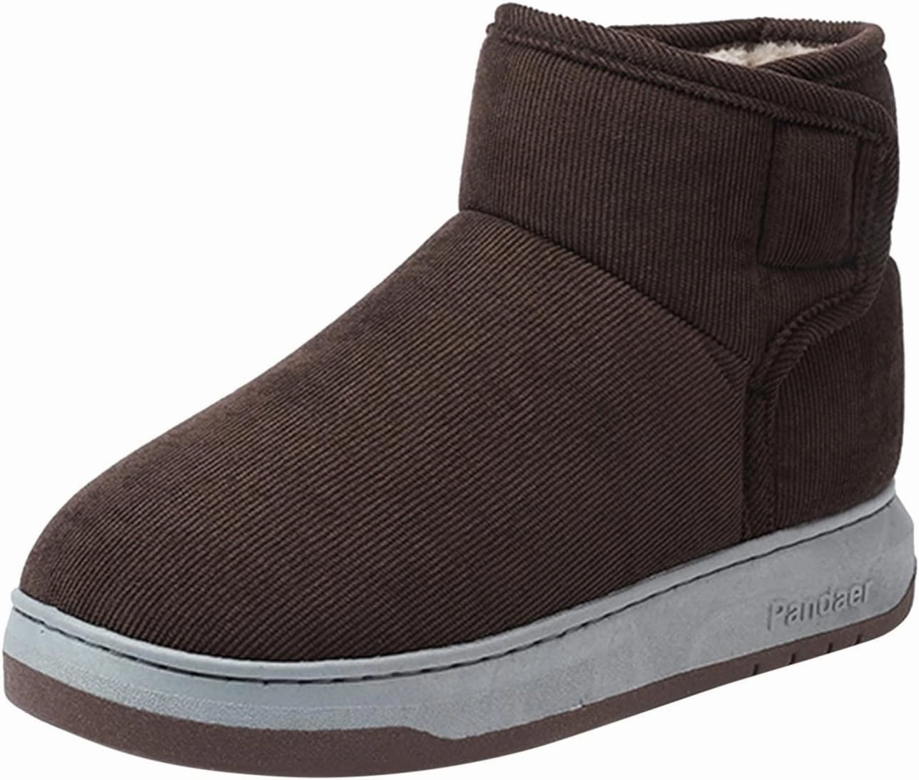 Mens Casual Solid Color Suede Slippers Warm Thick SToled Short Boots Winter Snow Shoes for Men