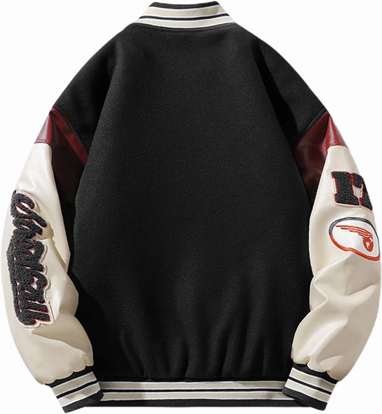 Mens Winter Baseball Uniform Jacket Retro Plus Size Stand Collar Button Down Sport Coats Lightweight Loose Fit Streetwear