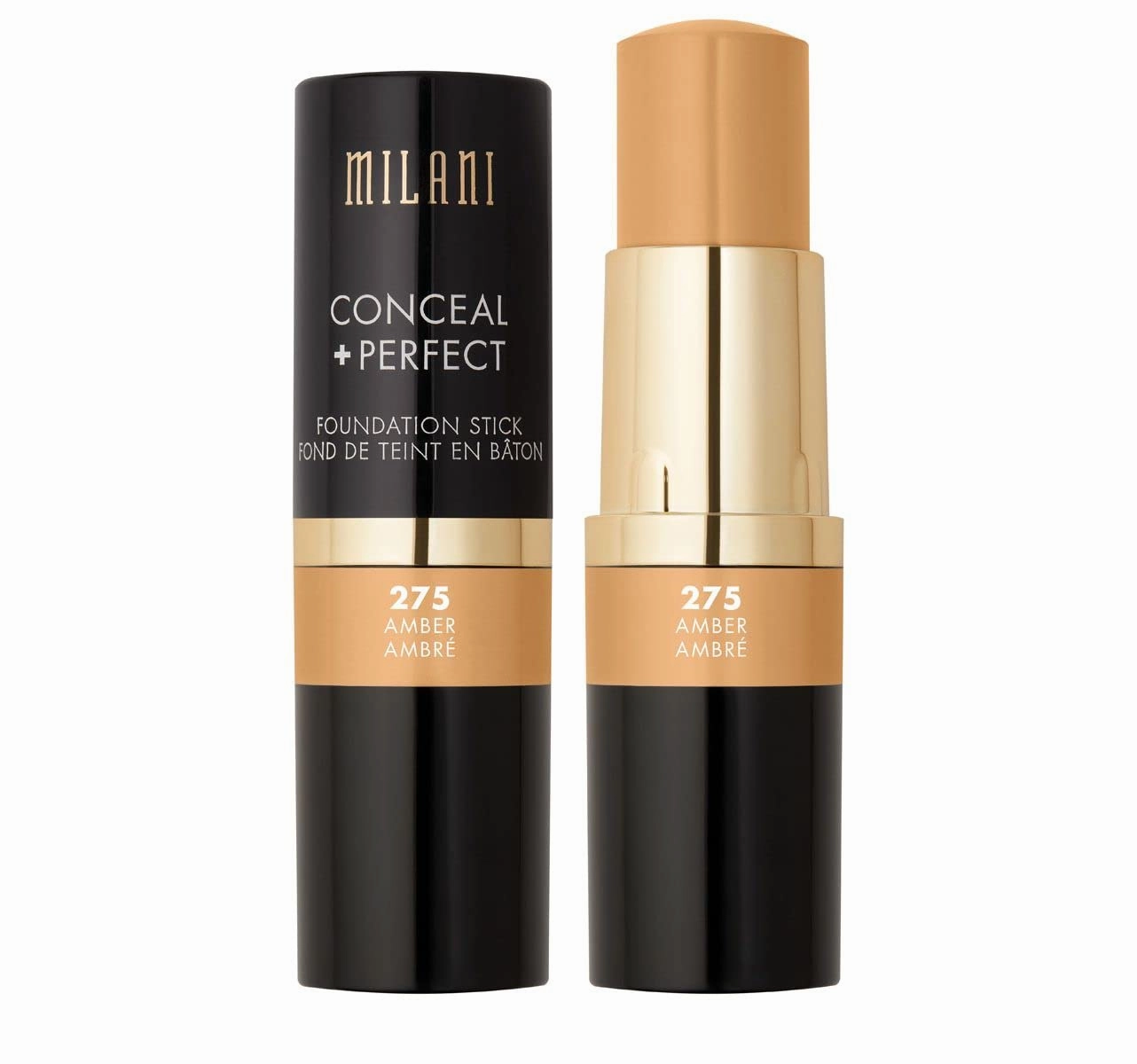 Milani Conceal   Perfect Foundation Stick - Amber (0.46 Ounce) Vegan, Cruelty-Free Cream Foundation - Cover Under-Eye Circles, Blemishes & Skin Discoloration for a Flawless Finish