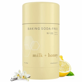 milk   honey Baking Soda Free Deodorant No. 05, Aluminum Free Deodorant for Women and Men, Natural with Lemon and Vanilla Scent, 2.6 Oz