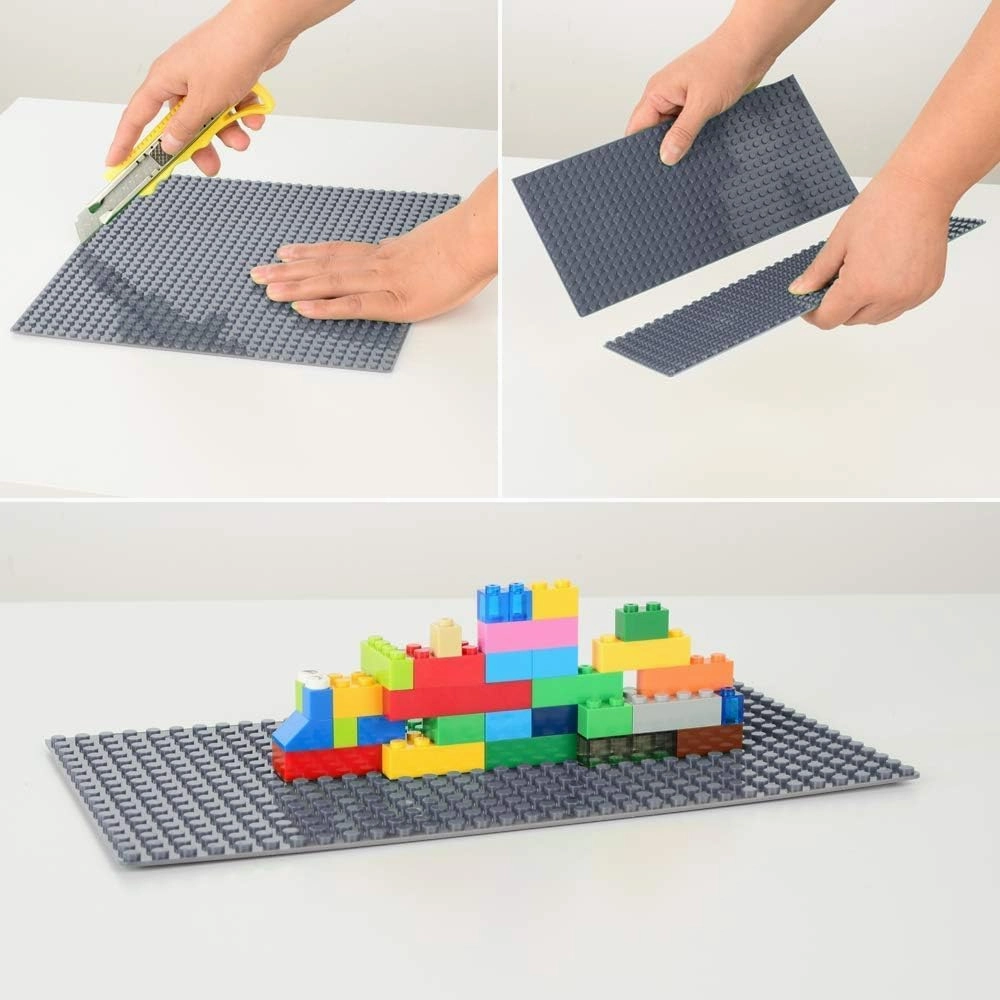 MIMAX Peel-and-Stick Baseplates 10PCS (10"x10"), Toy Building Brick Blocks Base Plates, Self Adhesive Baseplate for All Major Brands, Build On Table Wall (Black)