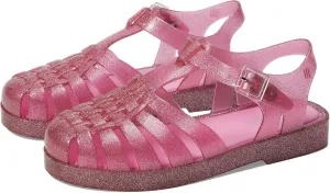 Mini Melissa Girls Possession Shiny (Little Big Kid) Fisherman Sandal, Glitter Pink, 3