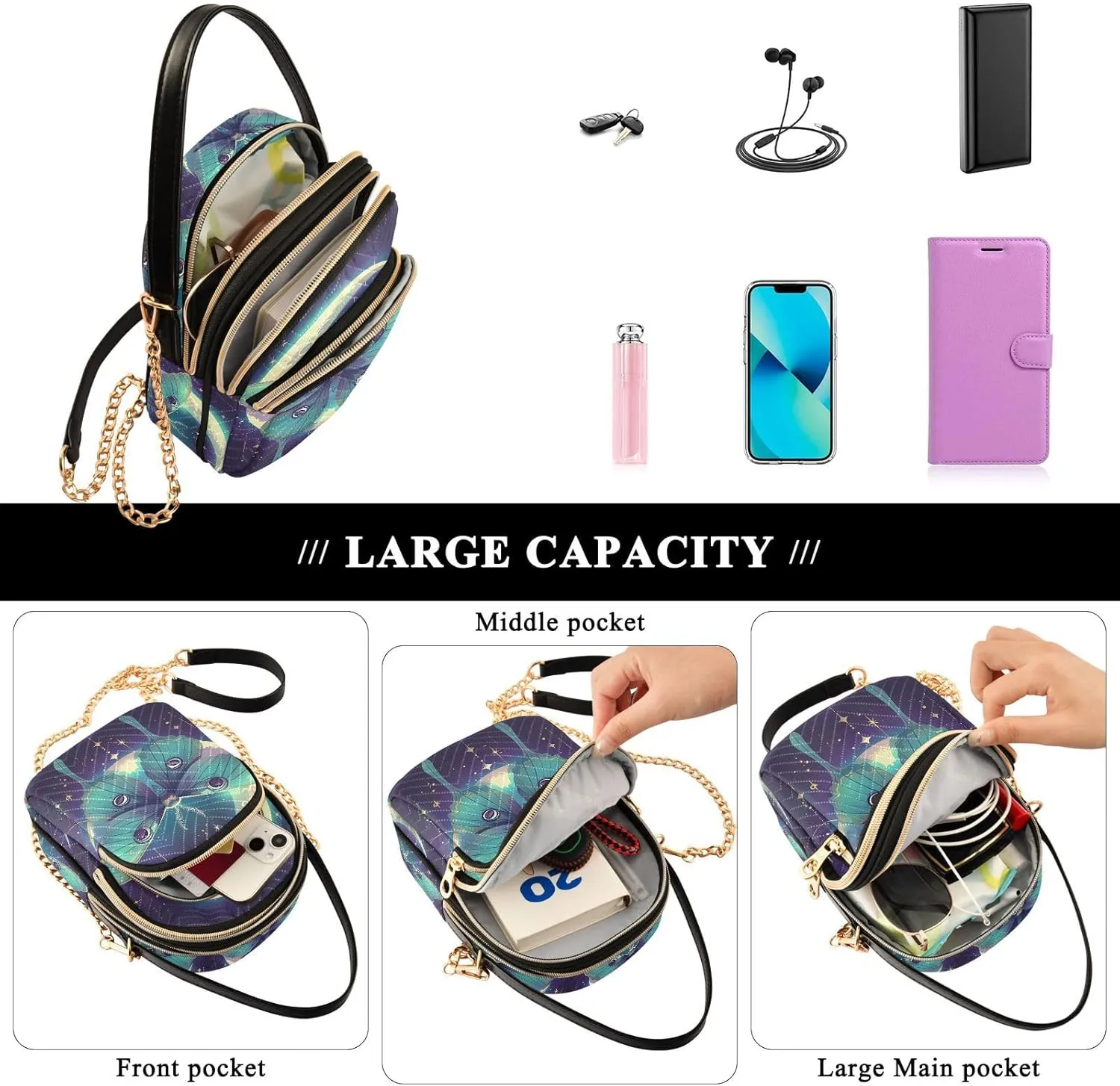 MNSRUU Women's Crossbody Handbags Cell Phone Purses Bags