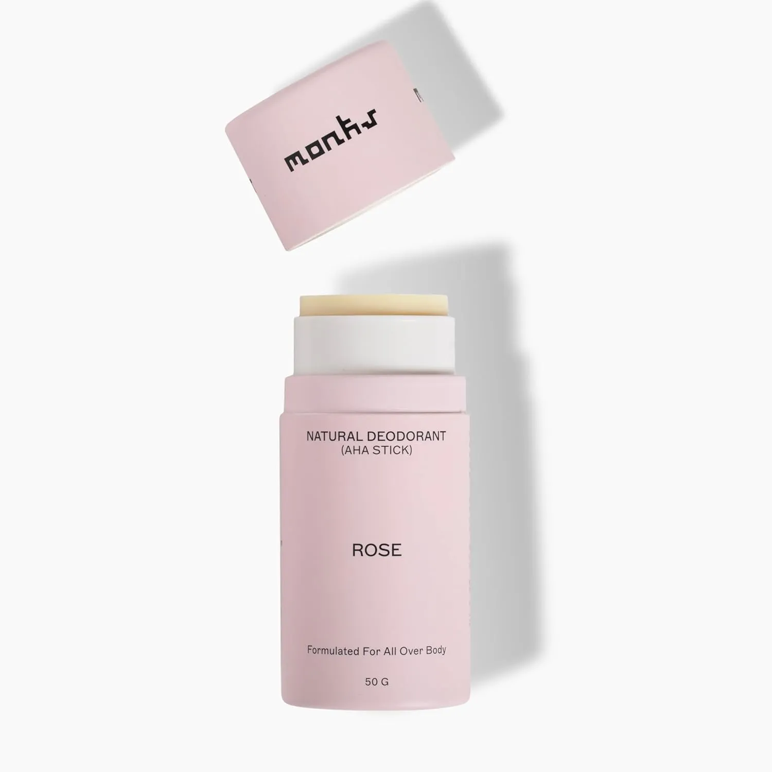 MONKS Whole Body Natural Deodorant Stick - For Women and Men, Aluminum-Free, Baking Soda Free, Organic AHA’s, Pure Essential Oils (Damask Rose & Cedarwood)