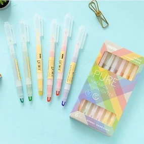Morandi Color Hollow Nib Double Head Set Highlighter