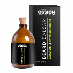 Morfose Ossion Beard Care Balsam, Promotes Healthy Hair Growth, Fuller, Longer and Thicker Beard, Alleviates Itches, Eliminates Beardruff, Enriched with Argan and bitter Almond Oil, 3.4 Ounce