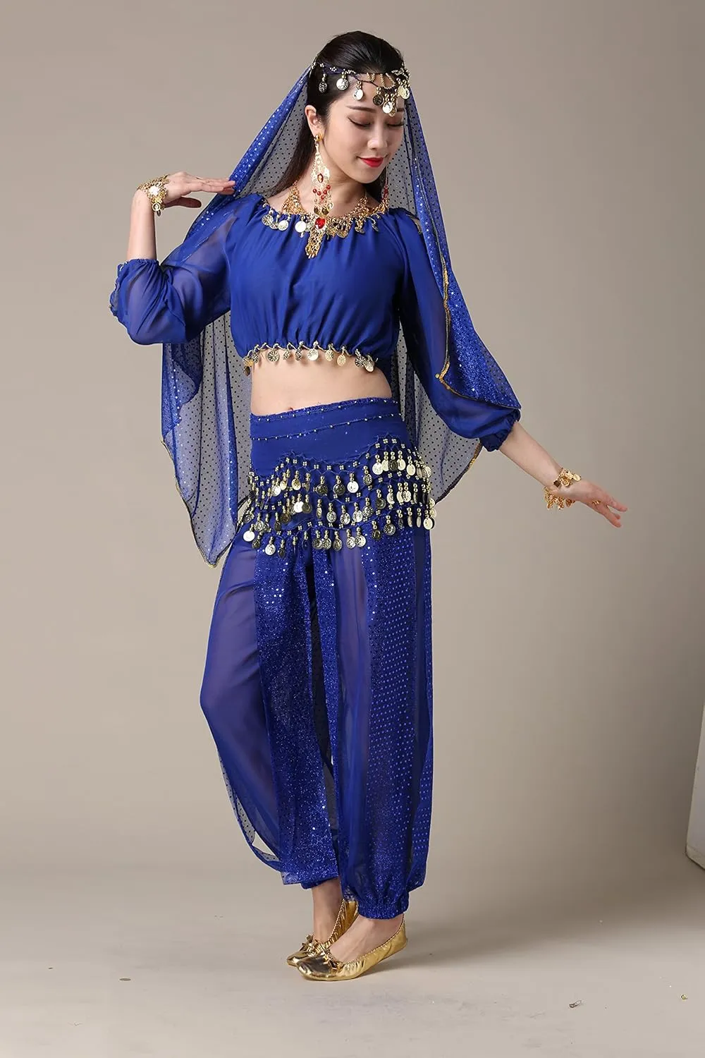 MUNAFIE Belly Dance Harem Pants Arabic Halloween Lantern Shiny Pants Fancy Pants US0-14