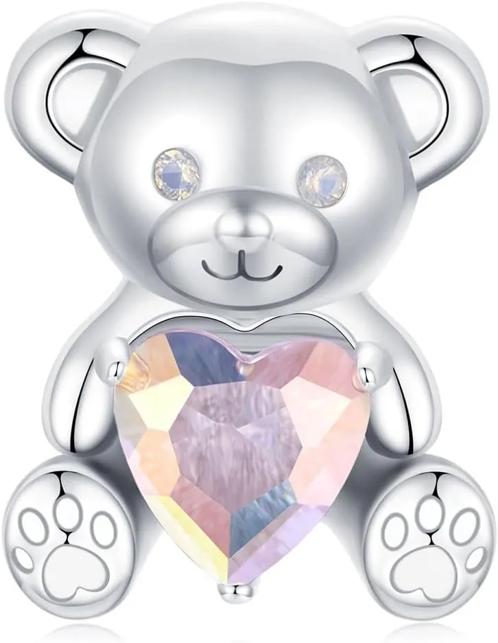 MUNDELL Authentic 925 Sterling Silver Sun Butterfly Heart Moon Lotus Shiny CZ Pendant Charm for Original Charm Bracelet or Bangle