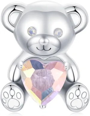 MUNDELL Authentic 925 Sterling Silver Sun Butterfly Heart Moon Lotus Shiny CZ Pendant Charm for Original Charm Bracelet or Bangle