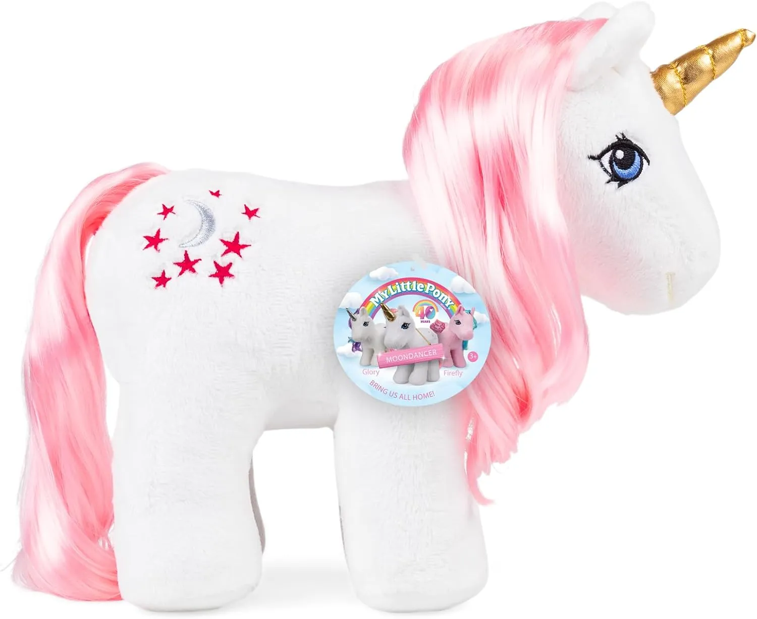 My Little Pony Unicorn and Pegasus Plush - Moondancer - Collector Plushie, Retro Stuffed Toy Animal, Kid, Toddler, Girl, boy, Mom, Birthday, Ages 3 