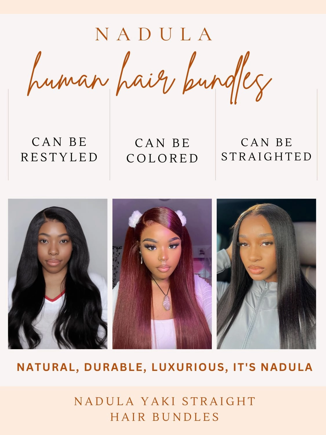 Nadula 12A Yaki Straight Human Hair Weave 1 Bundle 18inch, 100% Unprocessed Virgin Human Hair Weft Extensions for Women Natural Color