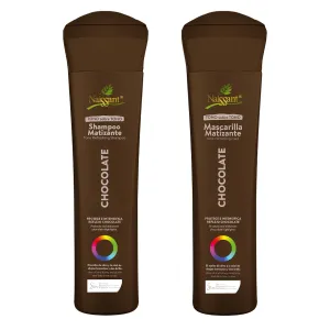 naissant Chocolate Hair Toning Set | Color Depositing | Refresh & Neutralize Brassy Tones | Paraben, Ammonia & Sulfate Free | Pro-Vitamin B5, Olive Oil & Honey (Chocolate) 10.1 Fl Oz