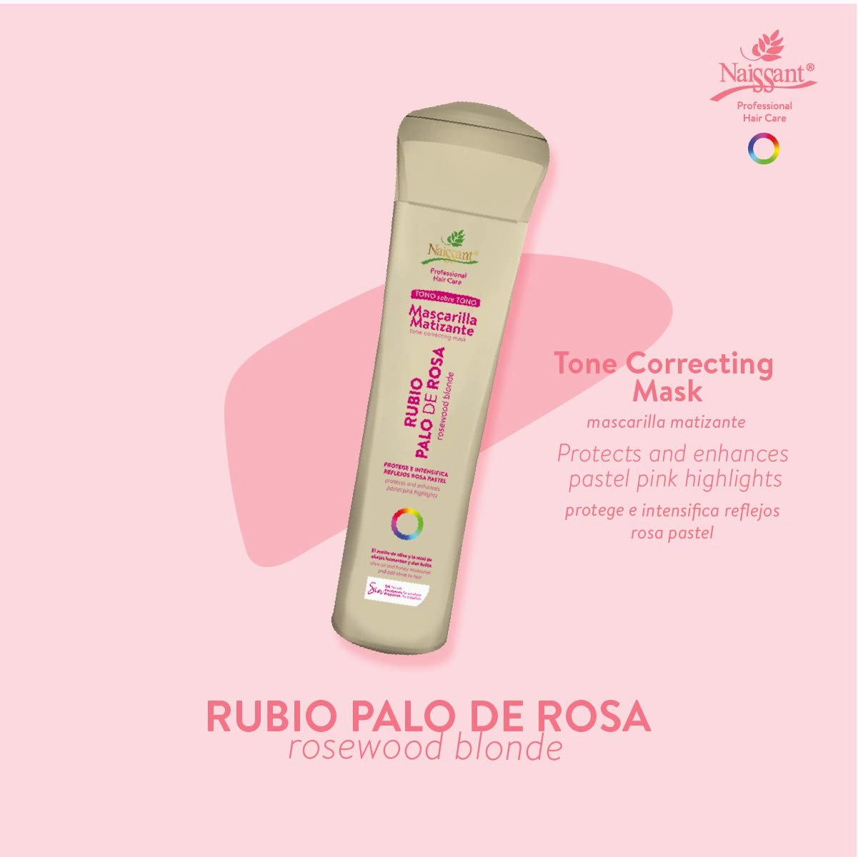 naissant Rose Gold Hair Toning Mask | Color Depositing | Moisturize, Refresh & Neutralize Brassy Tones | Paraben, Ammonia & Sulfate Free | Pro-Vitamin B5, Olive Oil & Honey (Palo de Rosa) 10.1 Fl Oz