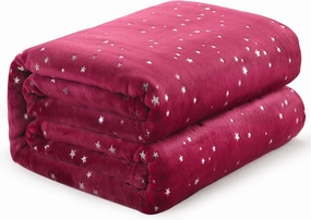 NANPIPER Throw Blanket, Ultra Soft Thick Microplush Bed Blanket, All Season Premium Fluffy Microfiber Fleece Throw for Sofa Couch (Twin Size 65"x80", Wine Red)