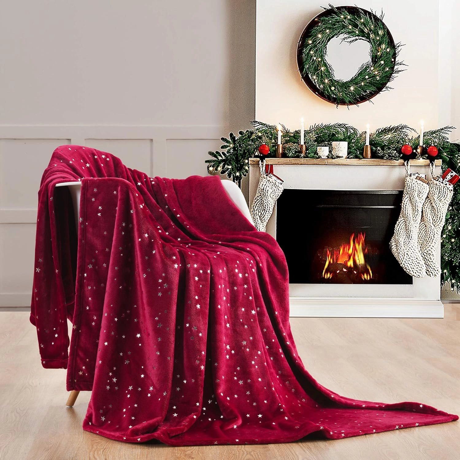 NANPIPER Throw Blanket, Ultra Soft Thick Microplush Bed Blanket, All Season Premium Fluffy Microfiber Fleece Throw for Sofa Couch (Twin Size 65"x80", Wine Red)