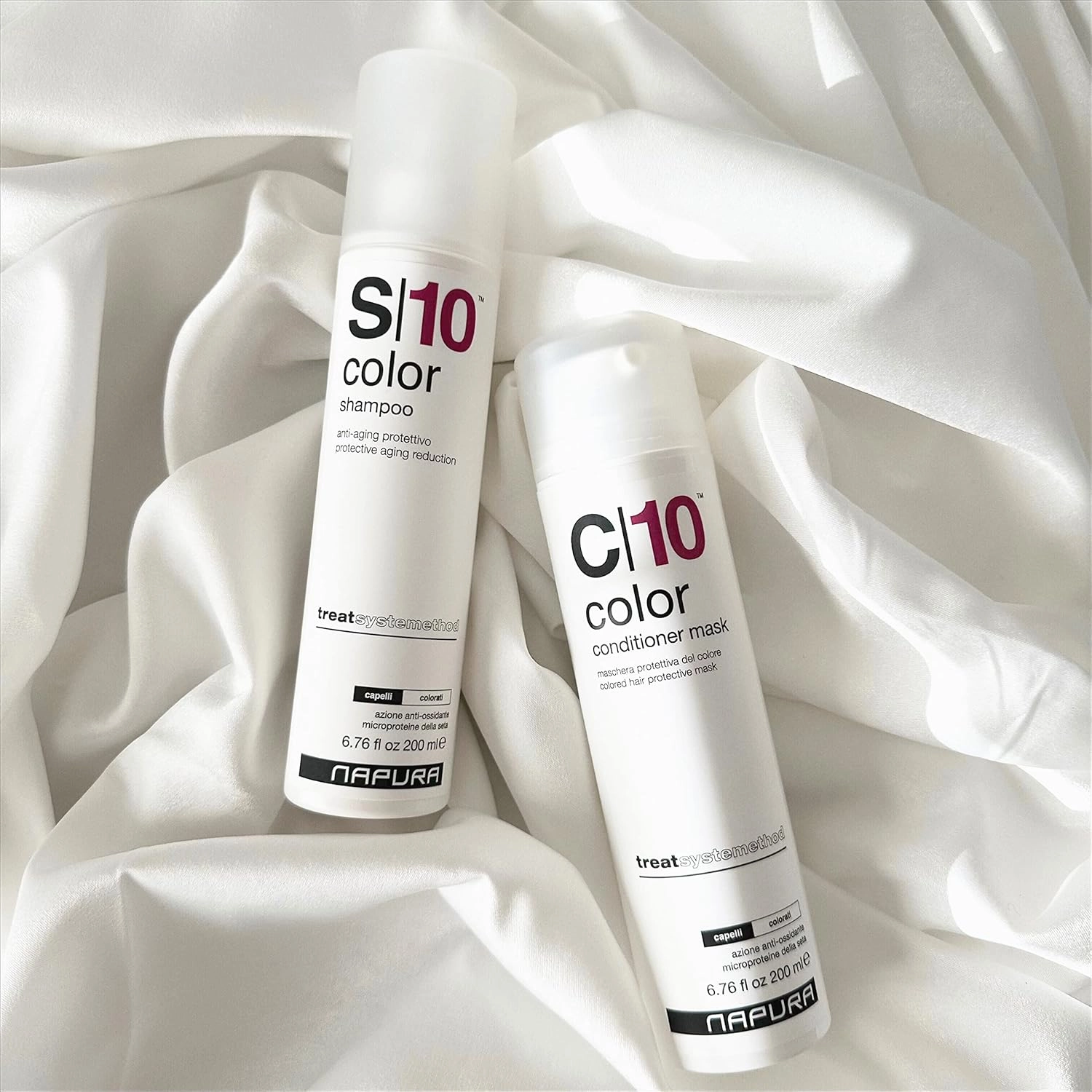 NAPURA S10 Sulfate Free Salon Shampoo for Color Treated Hair (13.53 oz) - Enhances Shine & Volume with Silk Proteins and Red Currant
