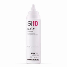 NAPURA S10 Sulfate Free Salon Shampoo for Color Treated Hair (13.53 oz) - Enhances Shine & Volume with Silk Proteins and Red Currant