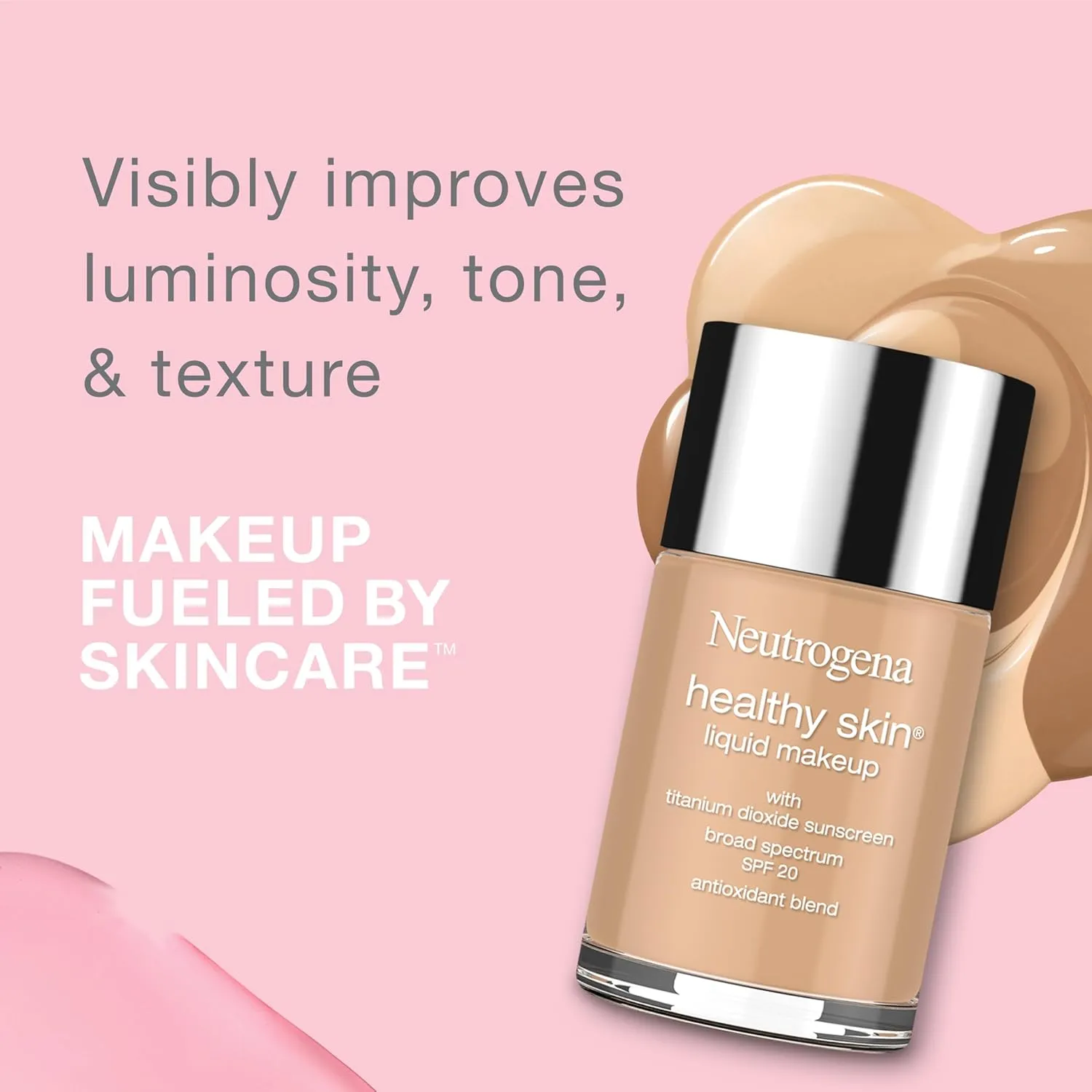 Neutrogena Healthy Skin Liquid Makeup Foundation with Broad Spectrum SPF 20 Sunscreen, Medium Coverage Foundation with Nourishing Pro-Vitamin B5, Classic Ivory 10, 1 fl. oz