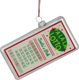 Northlight Glass FA La La Lotto Santa's Pick Hanging Christmas Ornament - 4.25" - Silver