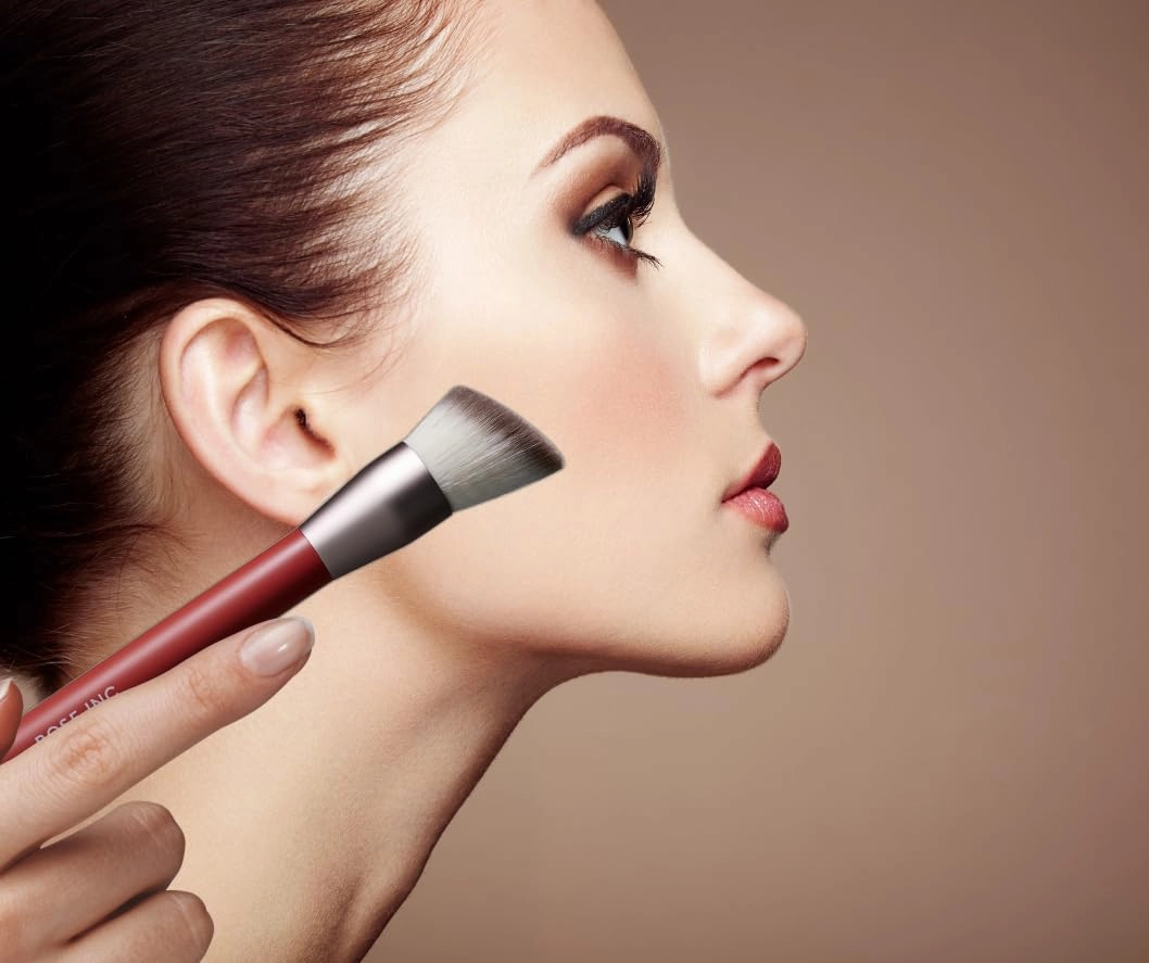 Number 3 Foundation Brush - Angled Vegan Brush for Seamless Blending and Natural Finish