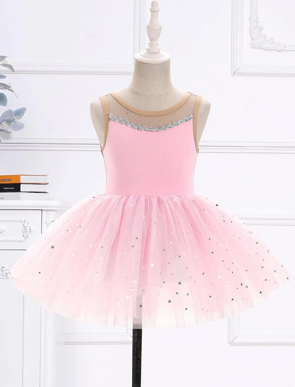 ODASDO Ballerina Costume for Girls Toddler Kids Ballet Dance Leotard Princess Glitter Tutu Dress Dancewear