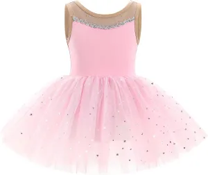 ODASDO Ballerina Costume for Girls Toddler Kids Ballet Dance Leotard Princess Glitter Tutu Dress Dancewear