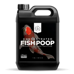 OMRI Listed Organic Concentrated Fish Poop - Liquid Fertilizer for Vegetable Gardens, Indoor Plant Food for Houseplants, Hydroponic Nutrients, Soil Amendment (1 Gallon)