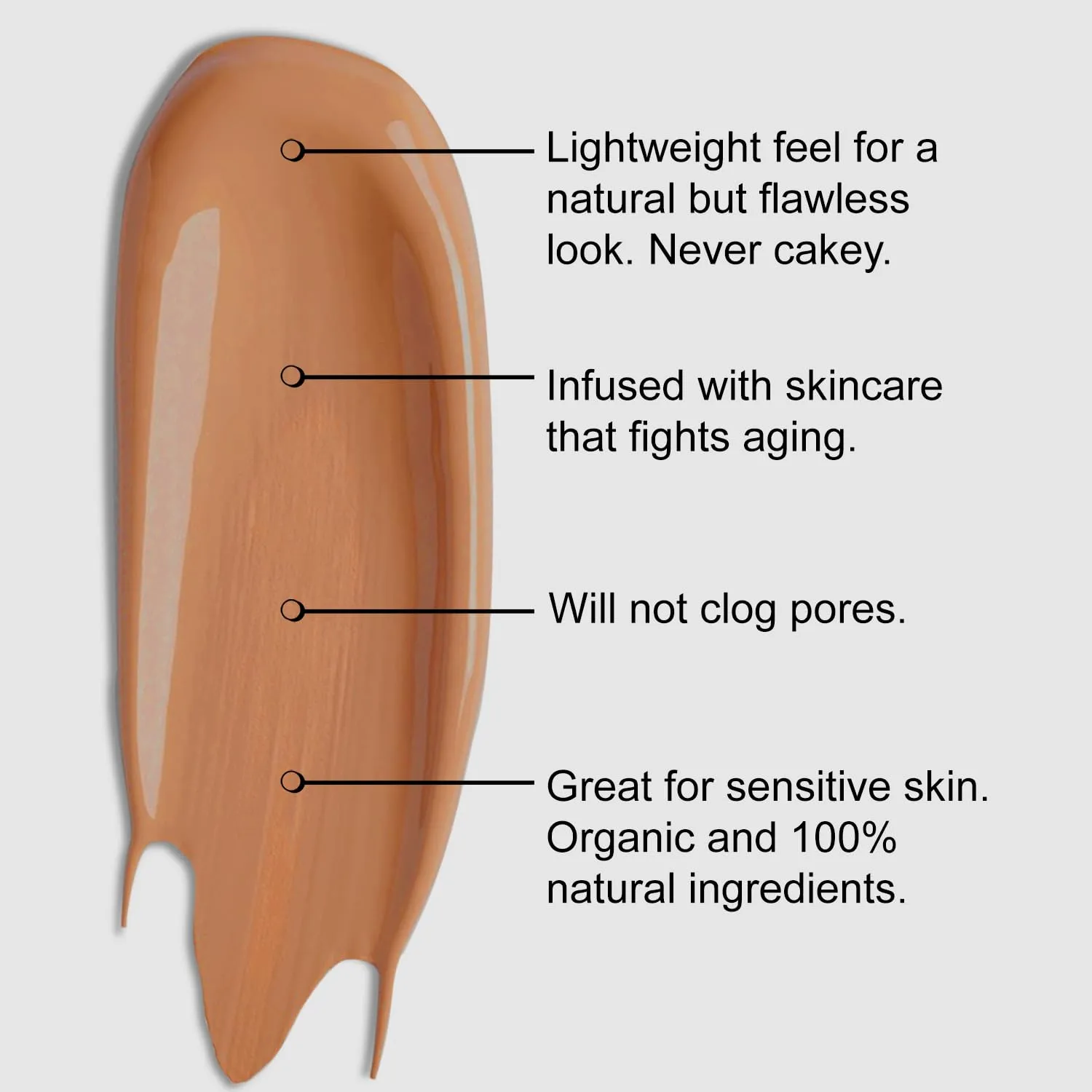 Organic Aloe-Based LUX Liquid Foundation, Natural Vegan Gluten-Free Made in USA, Coffee