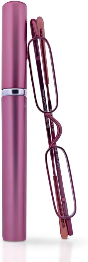 Original Mini Reader Reading Glasses With Tube Case For Women and Men Lightweight & Portable Eyeglasses