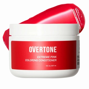 oVertone Color Depositing Conditioner - 8 oz, Extreme Pink, Semi Permanent Hair Color with Shea Butter & Coconut Oil - Vegan, Cruelty-Free