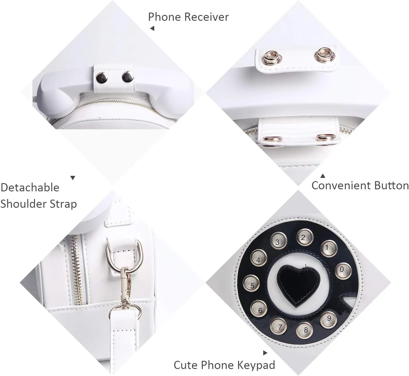 Oweisong Fun Telephone Purse for Women Novelty Pink Phone Tote Handbags Top Handle Shoulder Crossbdoy Bag