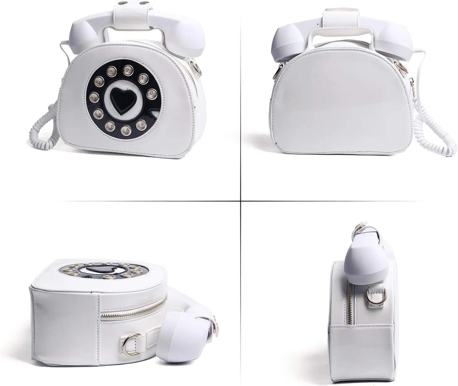 Oweisong Fun Telephone Purse for Women Novelty Pink Phone Tote Handbags Top Handle Shoulder Crossbdoy Bag