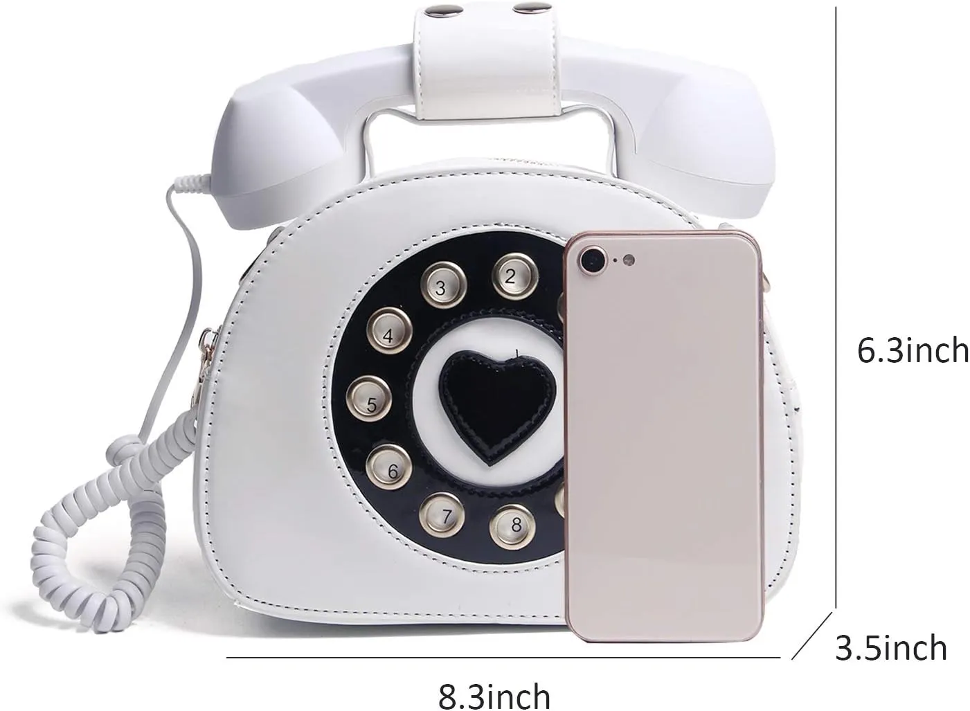 Oweisong Fun Telephone Purse for Women Novelty Pink Phone Tote Handbags Top Handle Shoulder Crossbdoy Bag