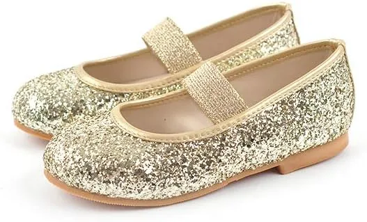 Ozkiz 'Matilda' Glitter Mary Jane Shoes for Girls, Todder_Gold, Black, Purple, Pink (US Size 8 Toddler ~ 3.5 Big Kid)