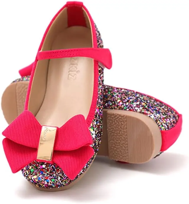Ozkiz 'Matilda' Glitter Mary Jane Shoes for Girls, Todder_Gold, Black, Purple, Pink (US Size 8 Toddler ~ 3.5 Big Kid)