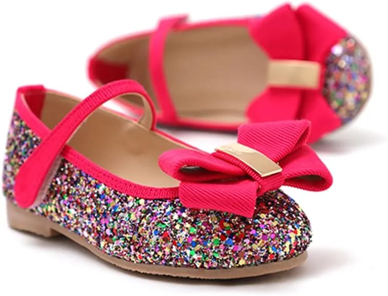 Ozkiz 'Matilda' Glitter Mary Jane Shoes for Girls, Todder_Gold, Black, Purple, Pink (US Size 8 Toddler ~ 3.5 Big Kid)