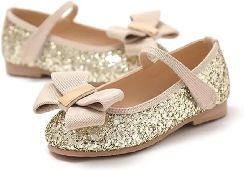 Ozkiz 'Matilda' Glitter Mary Jane Shoes for Girls, Todder_Gold, Black, Purple, Pink (US Size 8 Toddler ~ 3.5 Big Kid)