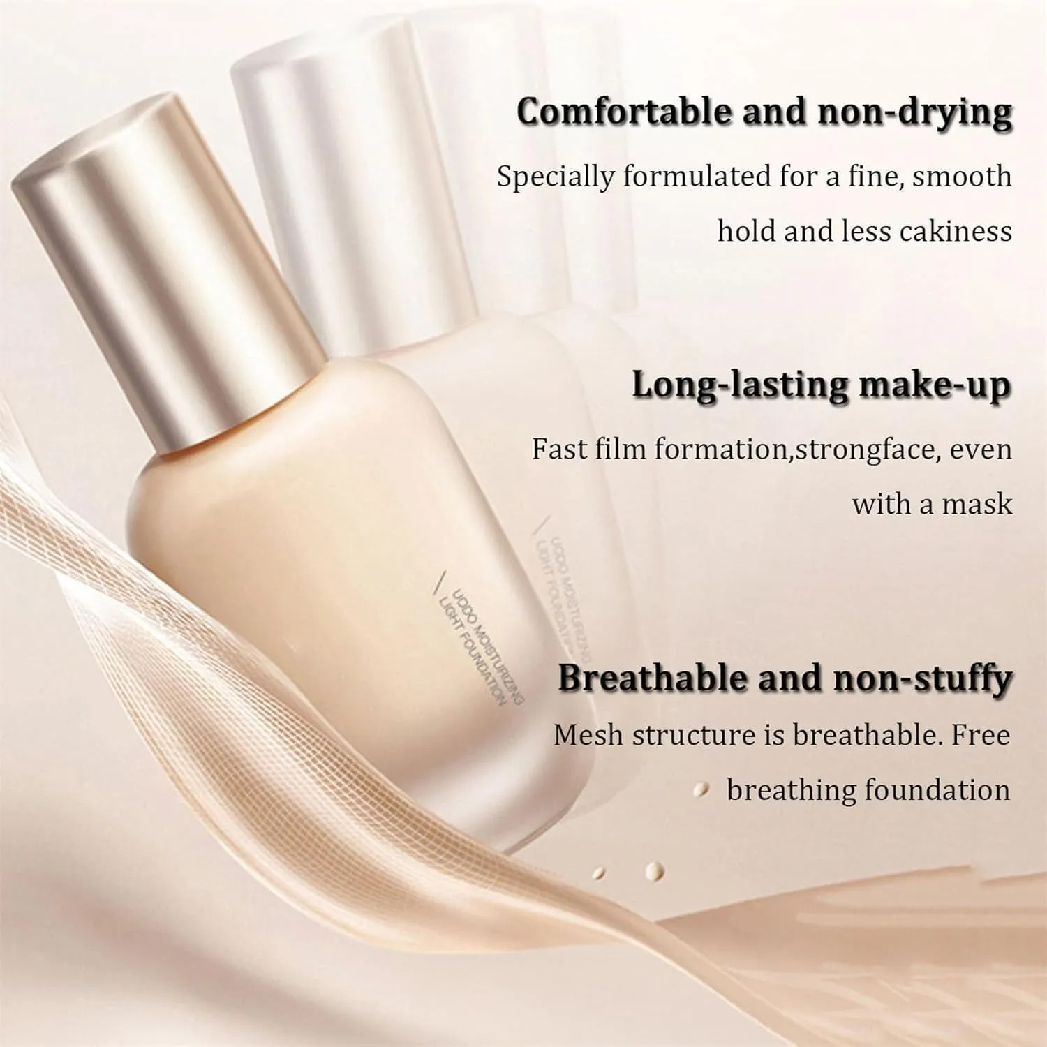 Panda Foundation, Matte Liquid Foundation, Long Lasting, Waterproof, Suitable for All Skin Types (02# Matte-Brighten)