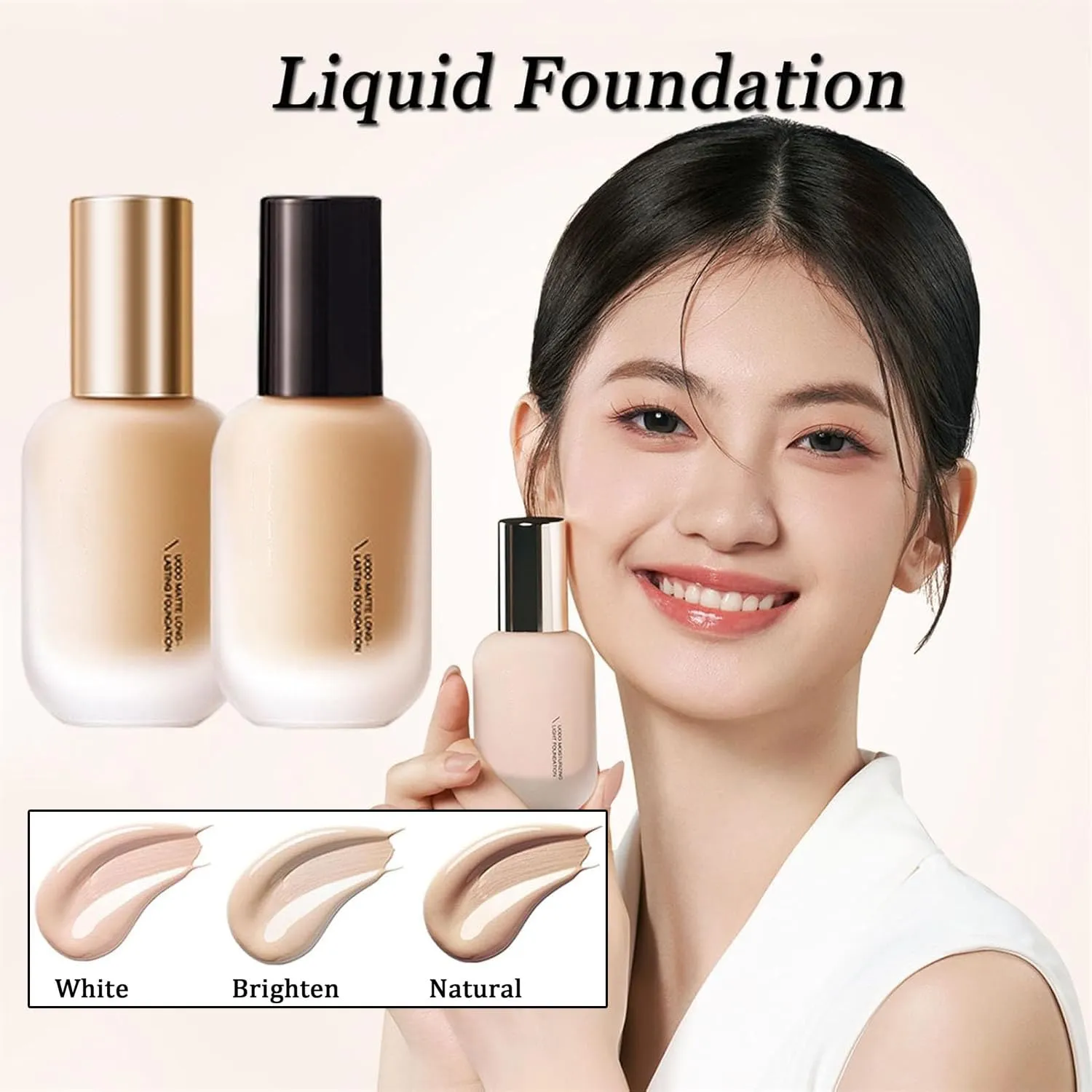 Panda Foundation, Panda Liquid Foundation, Moisturizing Light Foundation, Matte Long Lasting Foundation, Hydrating Waterproof Foundation, For All Skin Types (05# Moist-Brighten)