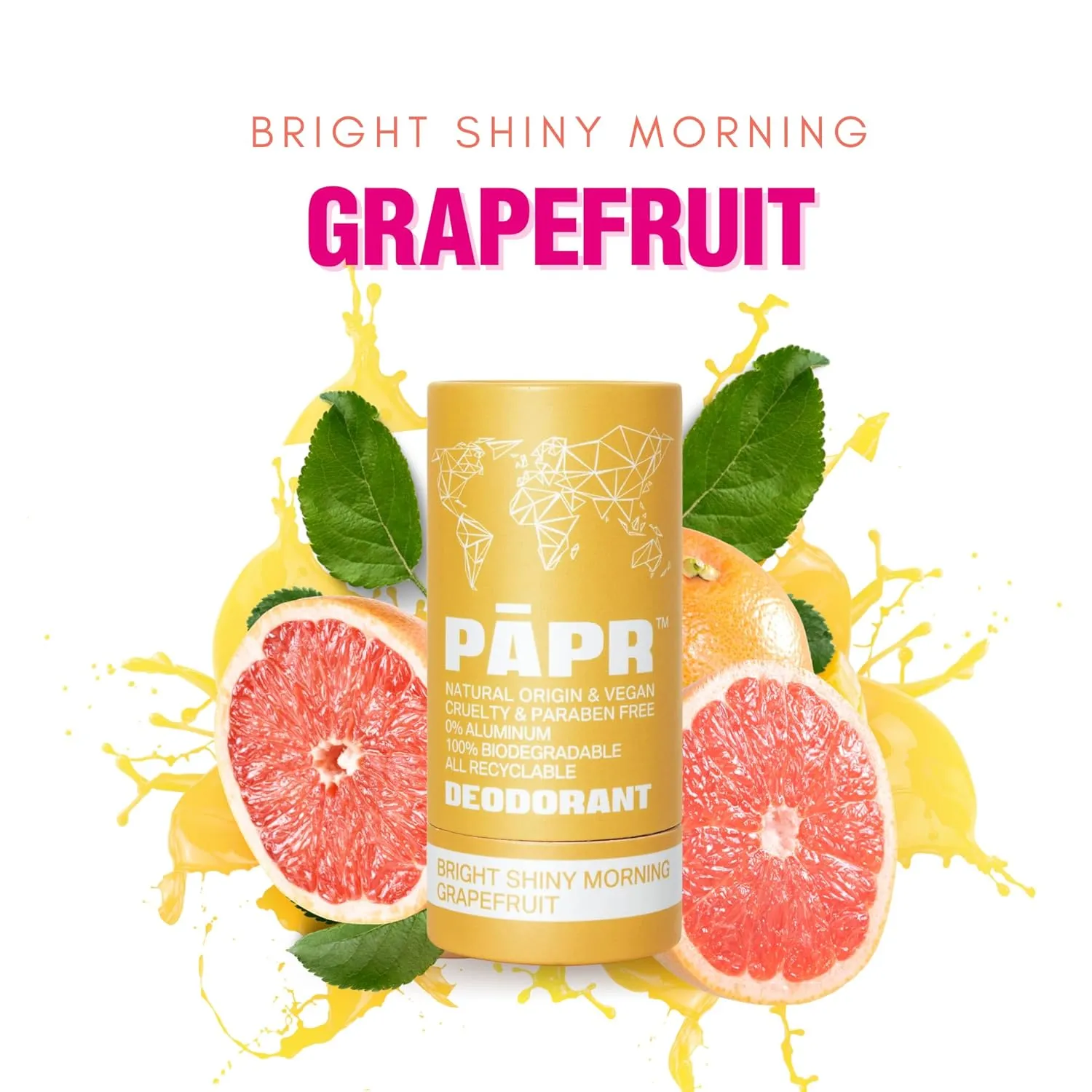 PAPR - Nature Powered, Clinically Proven, All Natural Deodorant in Zero Waste Paper Packaging (Bright Shiny Morning)