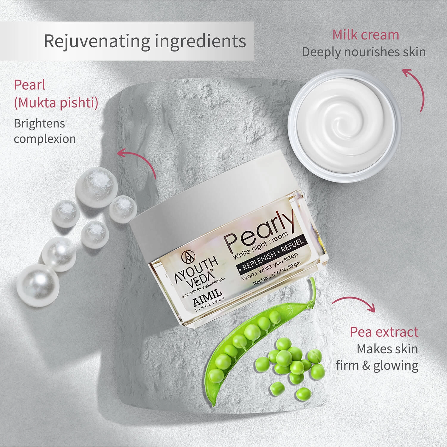 Pearly White Night Cream For Brightens Complexion