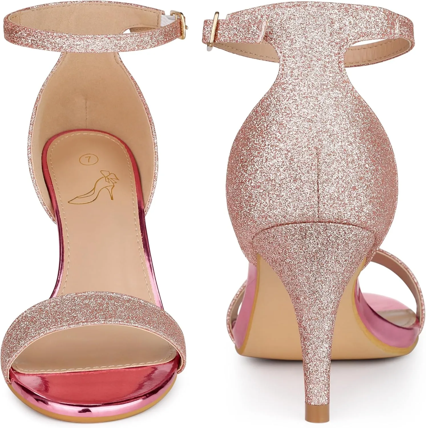 Perphy Glitter Ankle Strap Stiletto Heeled Sandals for Women
