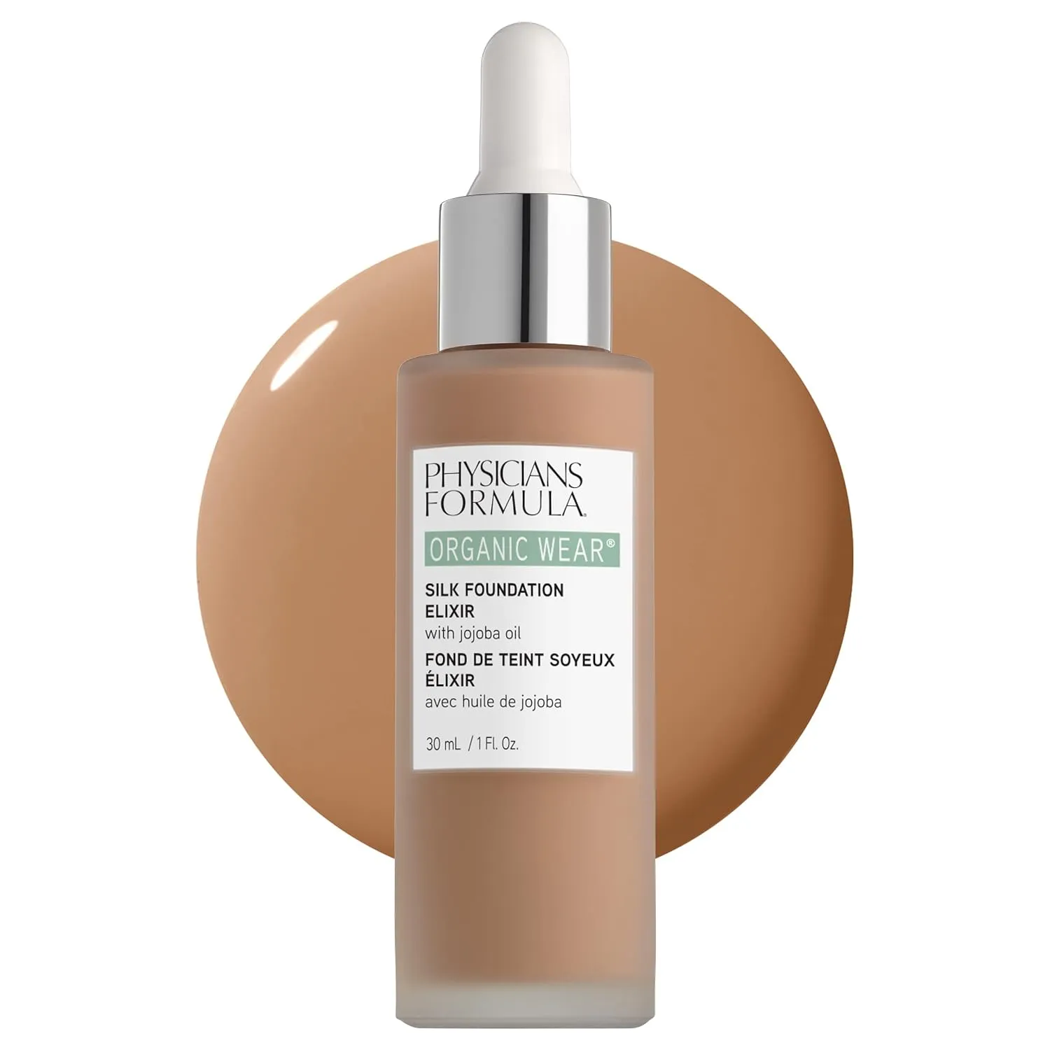 Physicians Formula Organic Wear All Natural Liquid Foundation Elixir Tan, Full Coverage | Dermatologist Tested, Clinicially Tested