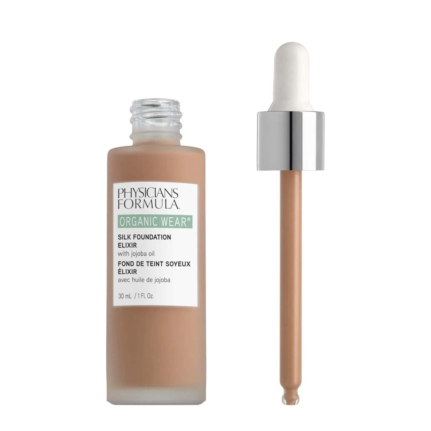 Physicians Formula Organic Wear All Natural Liquid Foundation Elixir Tan, Full Coverage | Dermatologist Tested, Clinicially Tested
