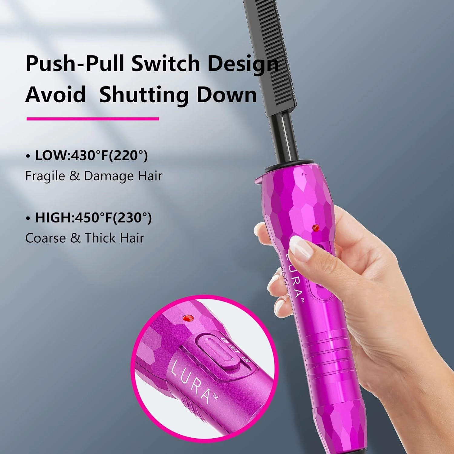 Pink Hot Comb for Wigs: LUAR Straightening Pressing Comb for Lace Front, African American, and Afro Hair