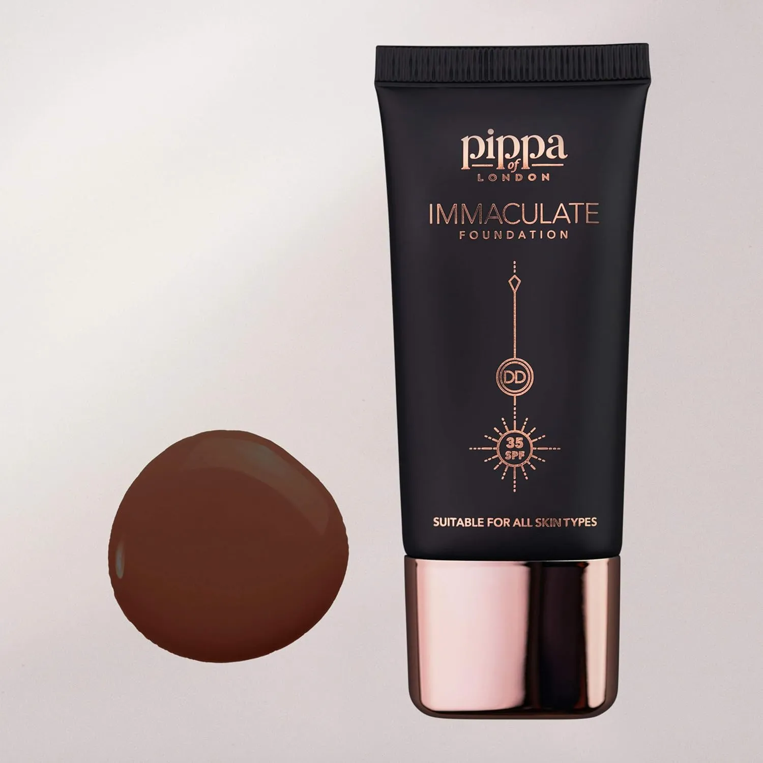 Pippa of London Immaculate Liquid Foundation, Espresso 215, Lightweight, Medium Coverage, Matte Finish SP35