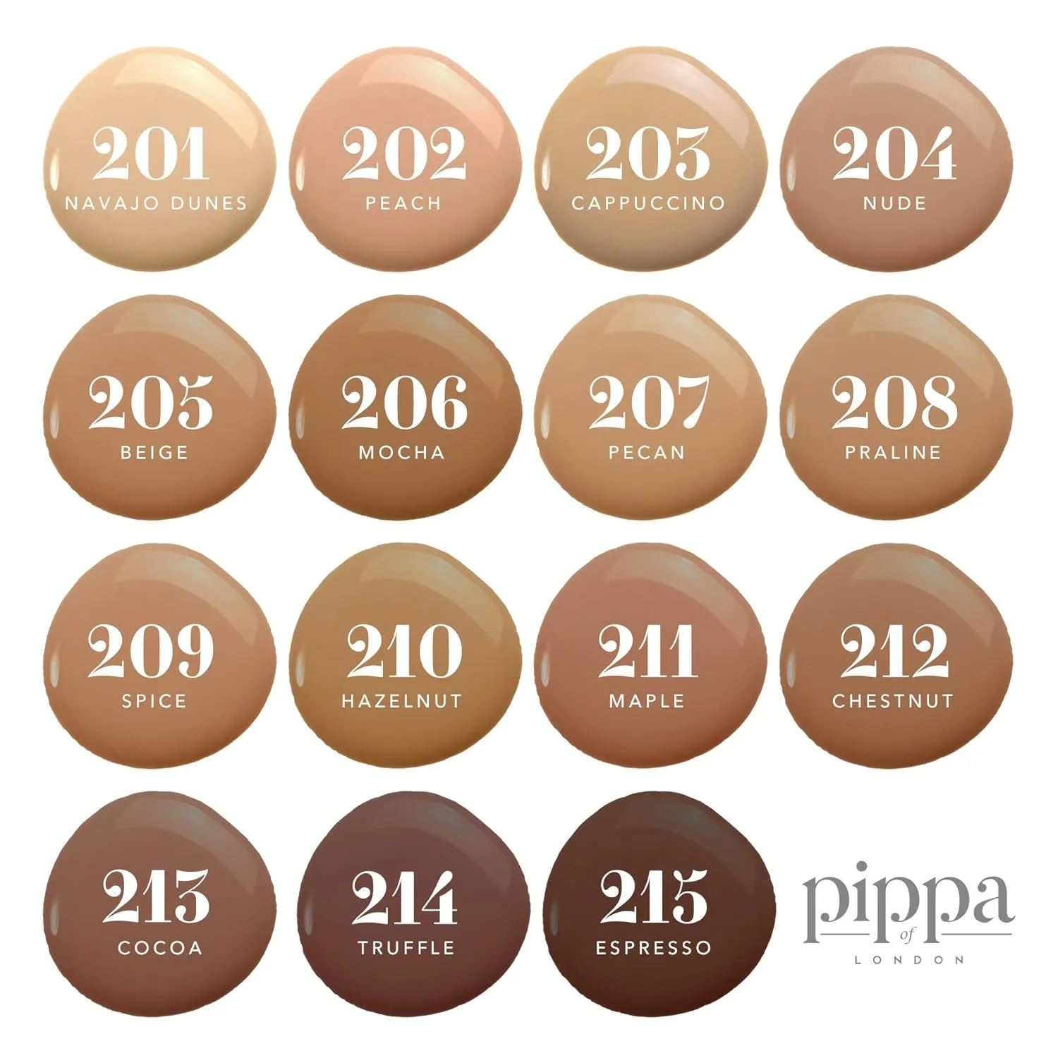Pippa of London Immaculate Liquid Foundation, Espresso 215, Lightweight, Medium Coverage, Matte Finish SP35