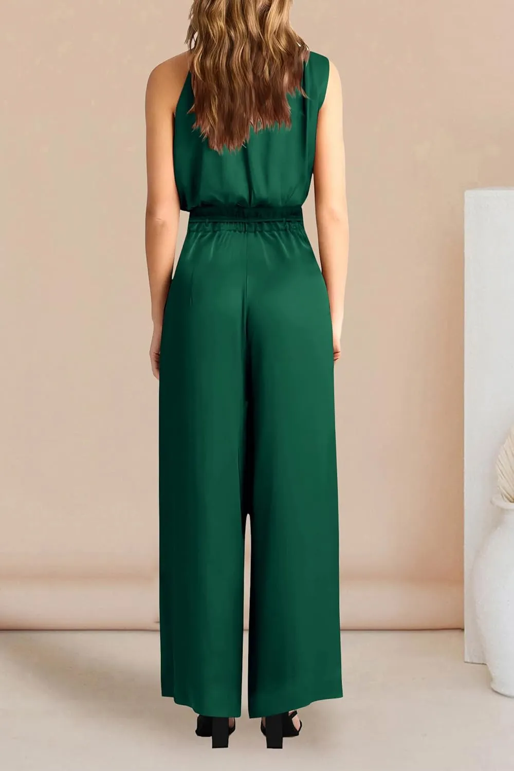 PRETTYGARDEN Women's 2 Piece Outfits 2025 Summer Casual Sleeveless Mock Neck Crop Tops Wide Leg Pants Set